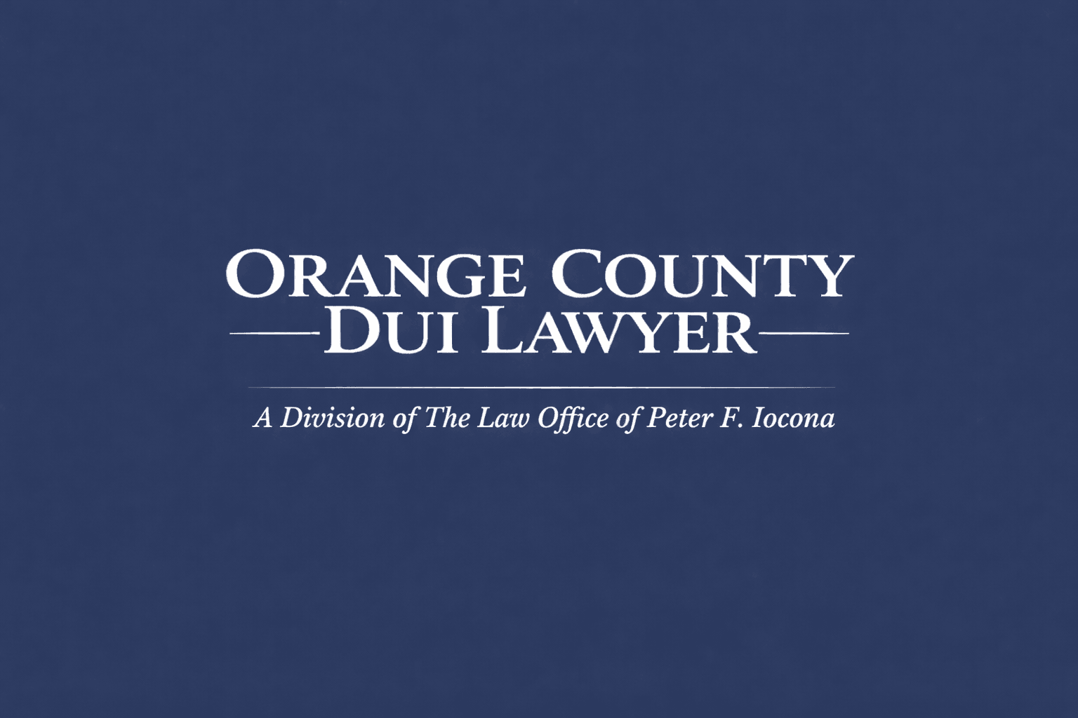 Logo for Orange County DUI Lawyer, part of Peter F. Iocona's law office.